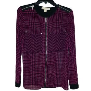 MICHAEL Michael Kors Pink and Black Blouse